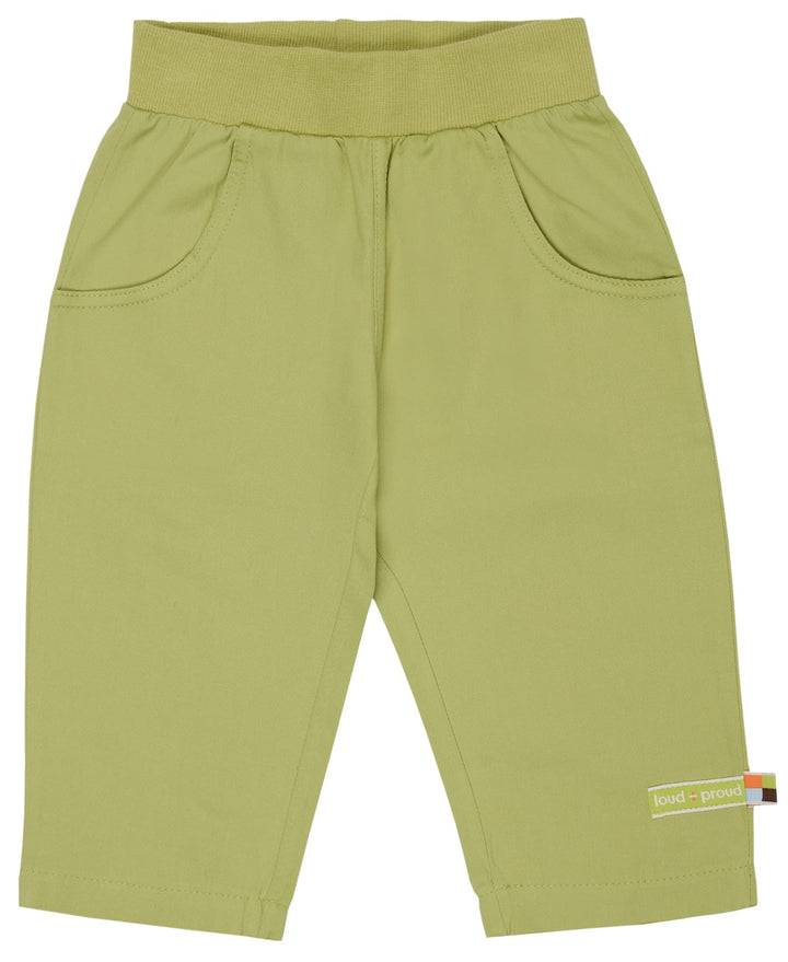 loud + proud Unisex Kinder Twill, GOTS Zertifiziert Hose 62-68 Avocado, 62-68 Avocado