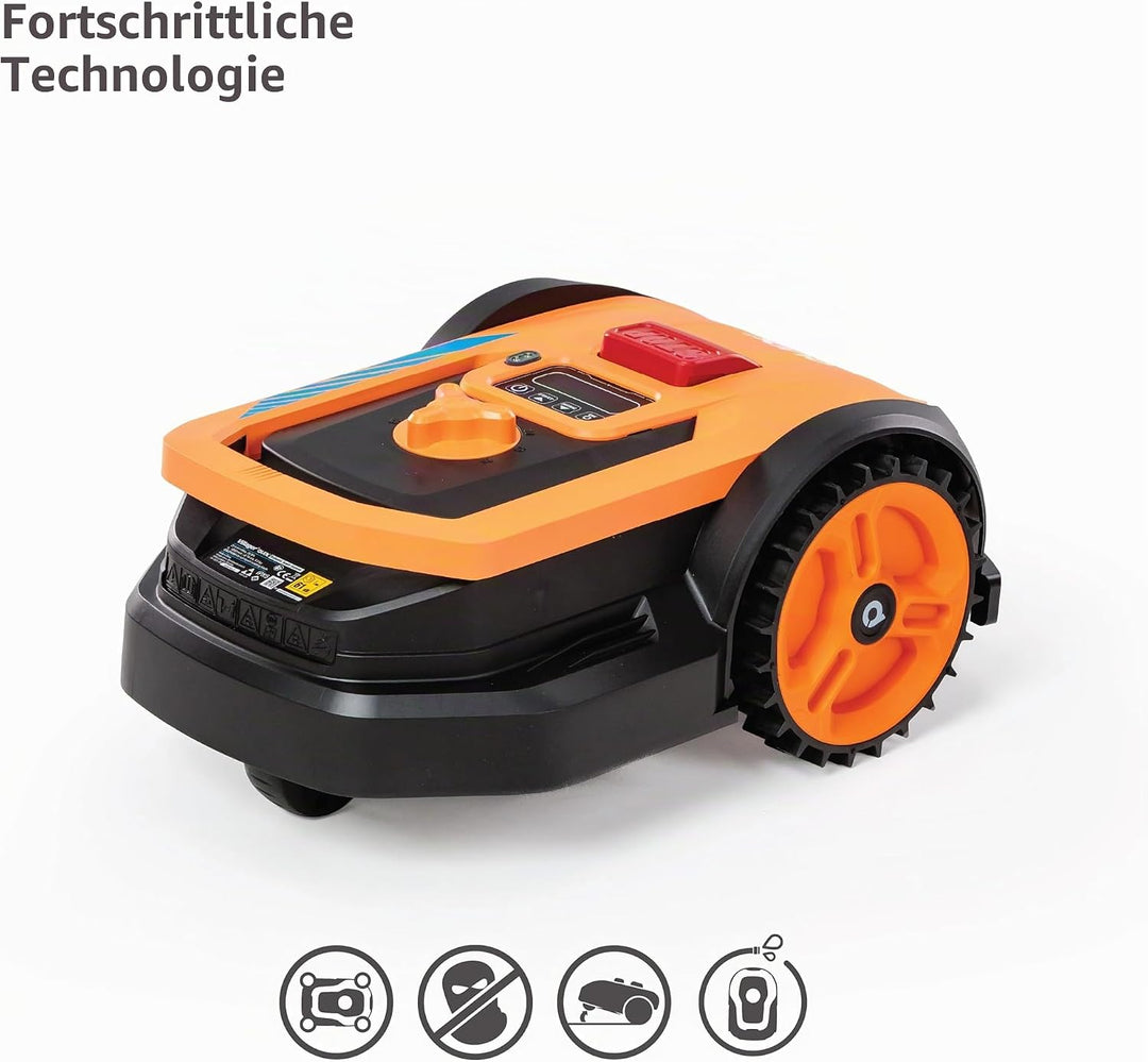 VILLAGER QUIX XS Mähroboter – Kompakter 18V Akku-Rasenroboter für bis zu 300m² – 160mm Schnittbreite