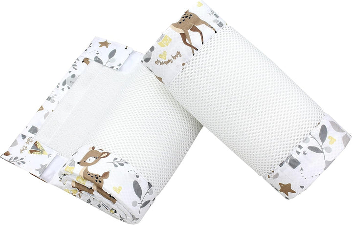 TupTam Gitterstäbe Schutz Netz Babybett Nestchen 3D Mesh 2 Pack, Farbe: Extra Dickes 8mm Netz/Wilde
