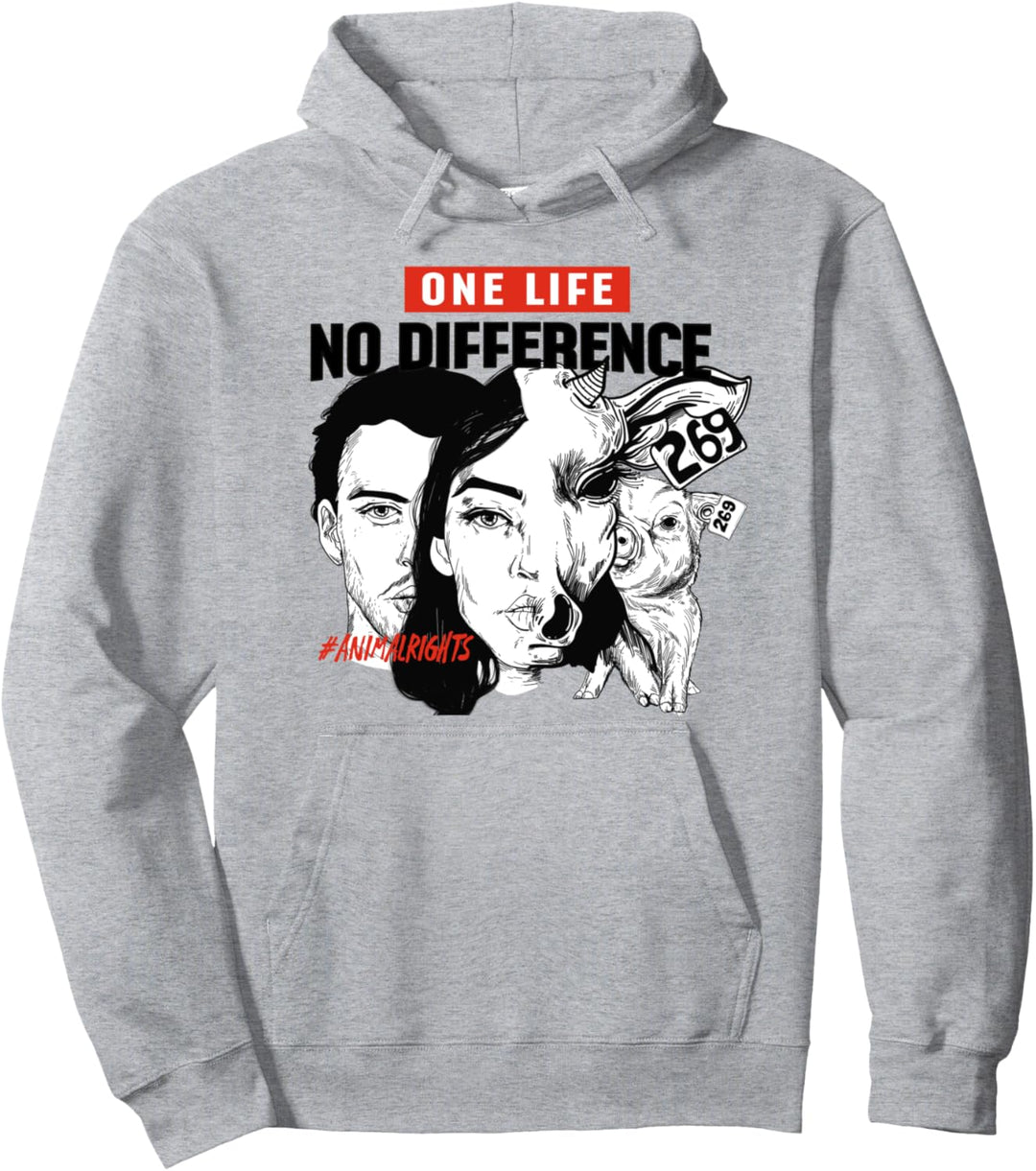 One Life Animal Rights Tierrecht Veganer Tierschutz Go Vegan Pullover Hoodie