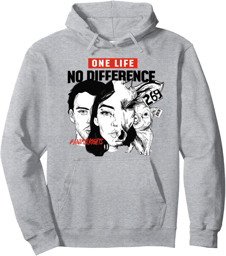 One Life Animal Rights Tierrecht Veganer Tierschutz Go Vegan Pullover Hoodie