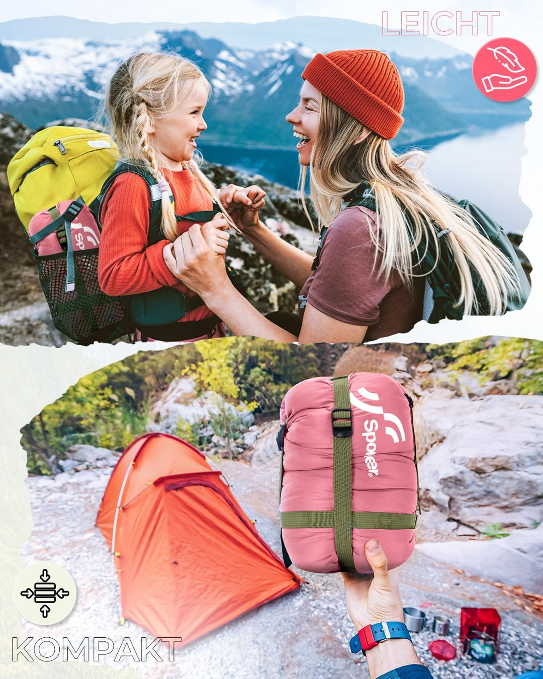 Schlafsack Sommer Schläfsack: Sportneer Warmes Sommer Schlafsacke Tragbar Leicht Wasserdicht Sleepin
