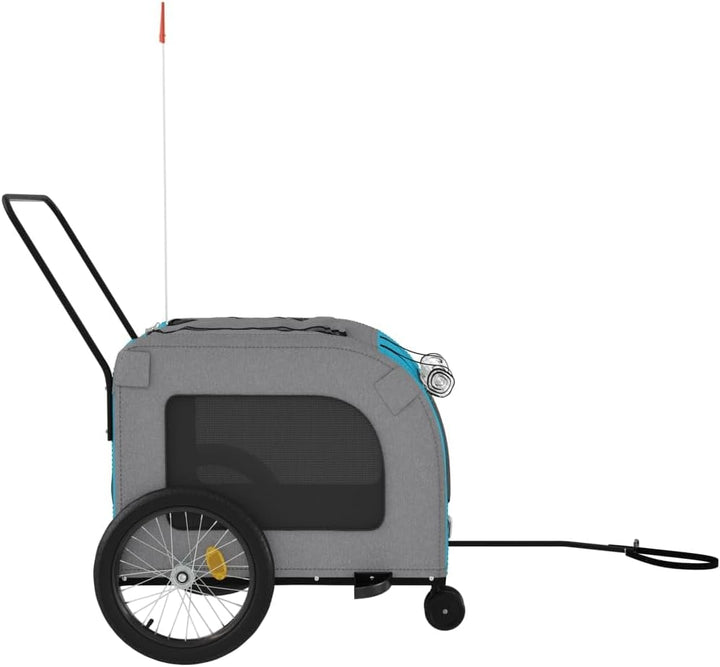 SKM Fahrradanhänger Hunde Blau und Grau Ox -Gewebe und Eisen,Tiere &amp; Tierbedarf,Haustierbedarf,Pet-S