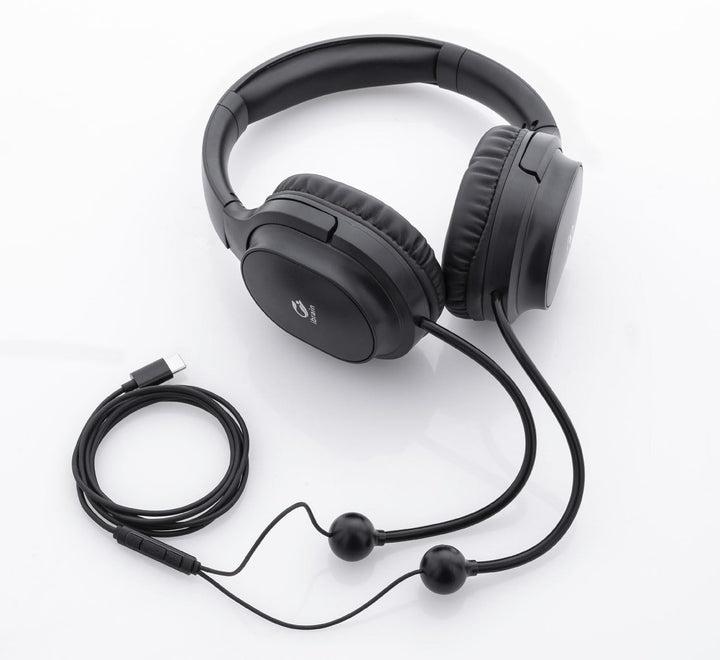 Kopp, Rottenburg Luftschlauch-Kopfhörer - Strahlenreduziert mit USB-C-Anschluss Schwarz, Schwarz