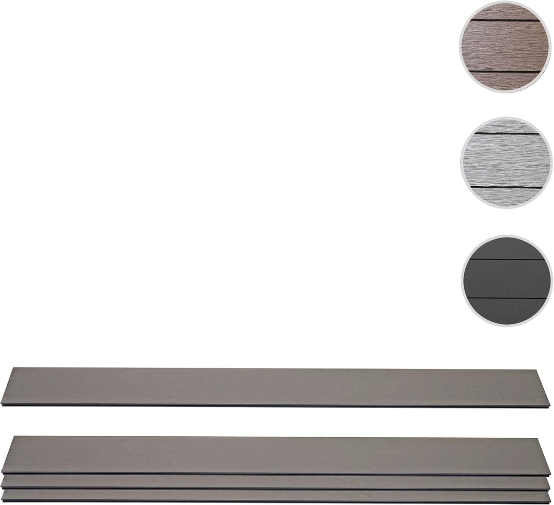 Mendler 4er Set Latten für WPC-Sichtschutz Sarthe-AM - 180cm, grau | Bretter Windschutz, ca. 1qm, 18