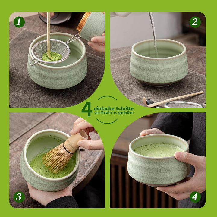 TEANAGOO Matcha Set| Matcha Besen|Matcha Tea Set | Matcha Schale| Matcha Whisk,Schaufel, Sieb, Match