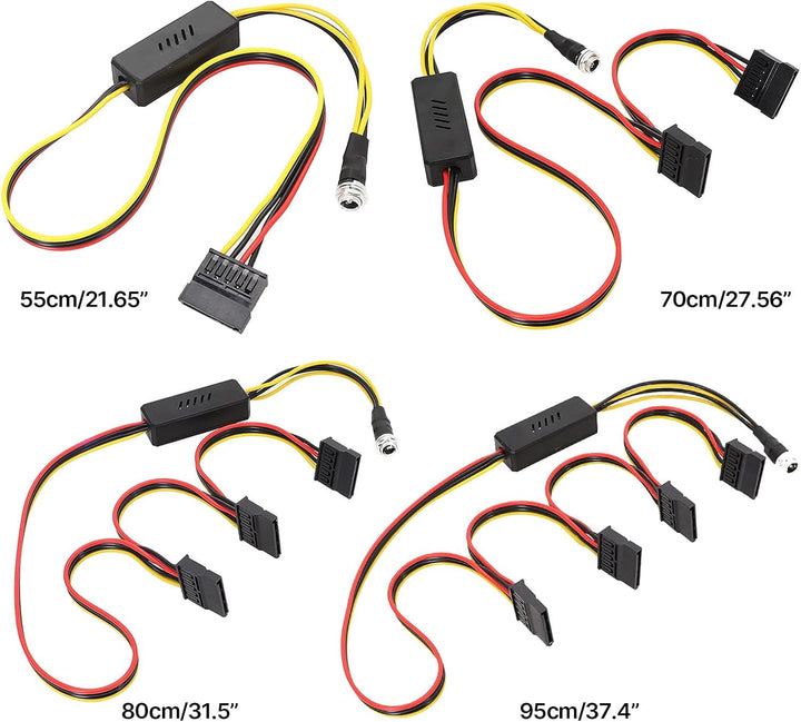 YHAILI SATA-Kabel DC 5,5 x 2,5 auf Stromkabel 12 V auf 5 V DC5525 auf Splitter-Steckverbinder, Kabel