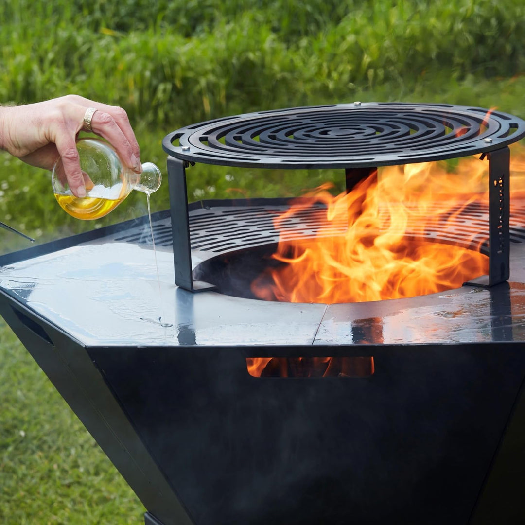 Barbecook erhöhter Grill 36cm Dynamic Centre, Grillzubehör, 6mm Dicker Karbonstahl, Grau, Erhöhter G