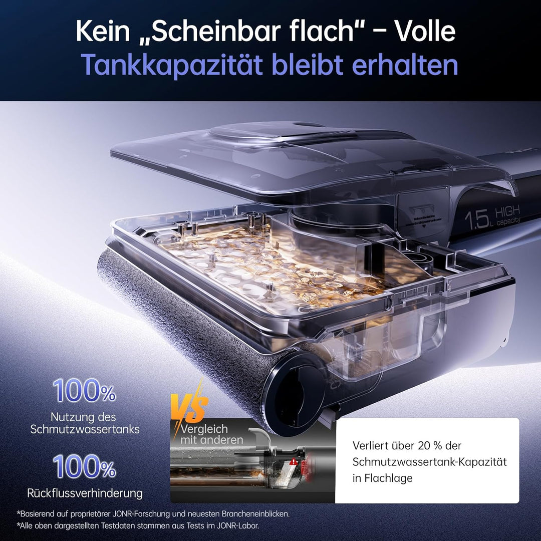 JONR 20000 Pa H2 Nass-Trockensauger, Innovatives Geruchsfreies Design, 1500ml Extra grosser Wasserta