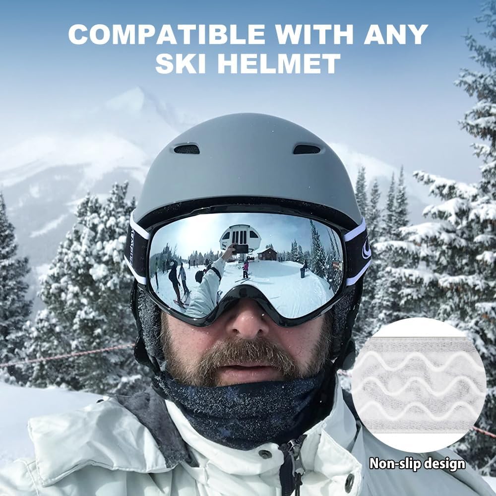 Findway Skibrille, Snowboard Brille für Brillenträger Herren Damen Erwachsene Jugendliche OTG UV-Sch