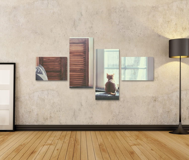 islandburner Bild auf Leinwand Katze Warm Und Gemütlich Wandbild Poster Kunstdruck Bilder Format: 15