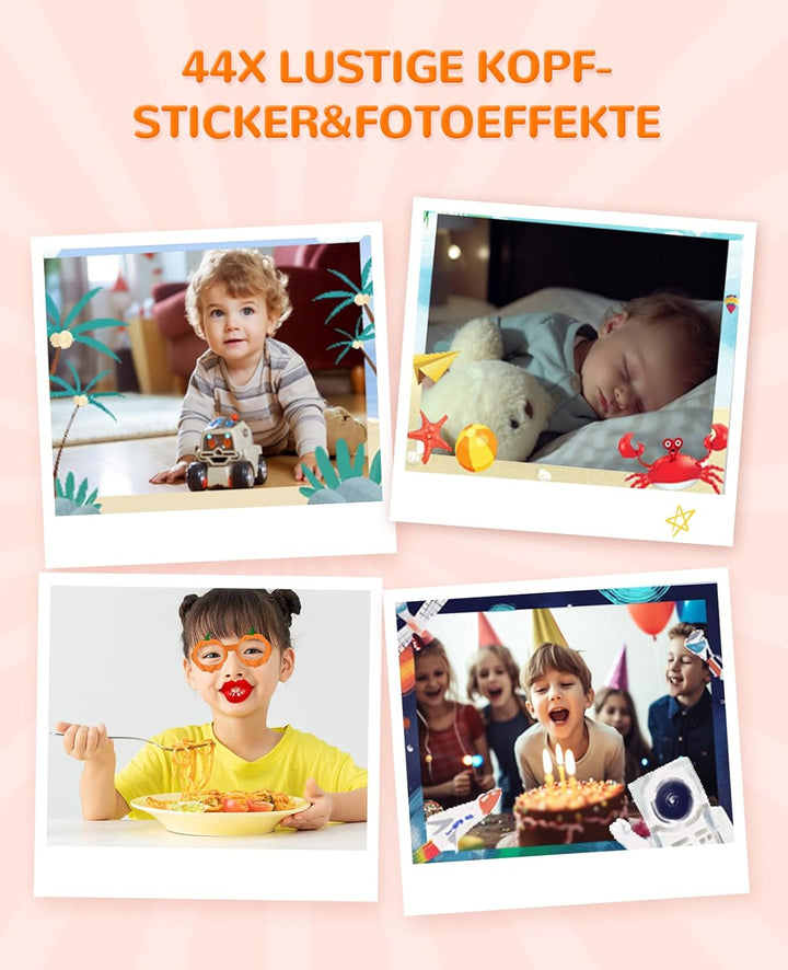 Kinderkamera ab 3-10 Jahre, Digitale Kamera Kinder mit 1080P Video &amp; 2 Zoll IPS Bildschirm, 44 lusti