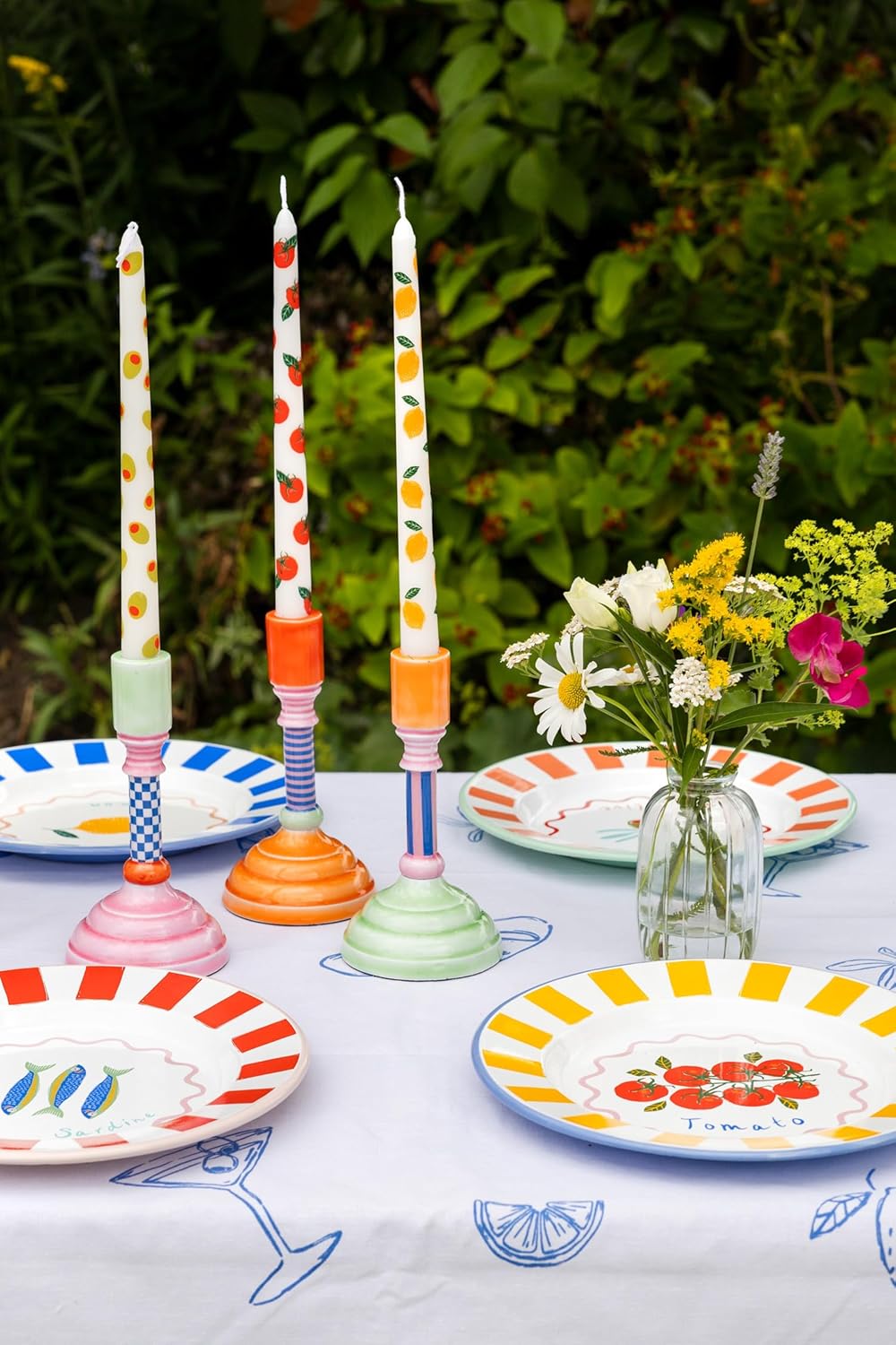 Talking Tables Bon Appetit Handgefertigtes Emaille-Dinnerteller mit Tomaten-Design langlebig leicht