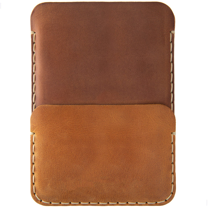 Leder Tasche für Microsoft Surface Duo 2 (für nacktes Duo 2 ohne Bumper, Hellbraun - dunkelbraun) fü