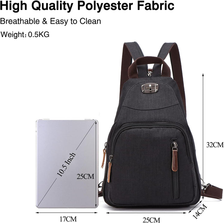 FANDARE Retro Brusttasche Sling Bag Klein Rucksack Schulranzen Umhängetasche Schulrucksack Sporttasc
