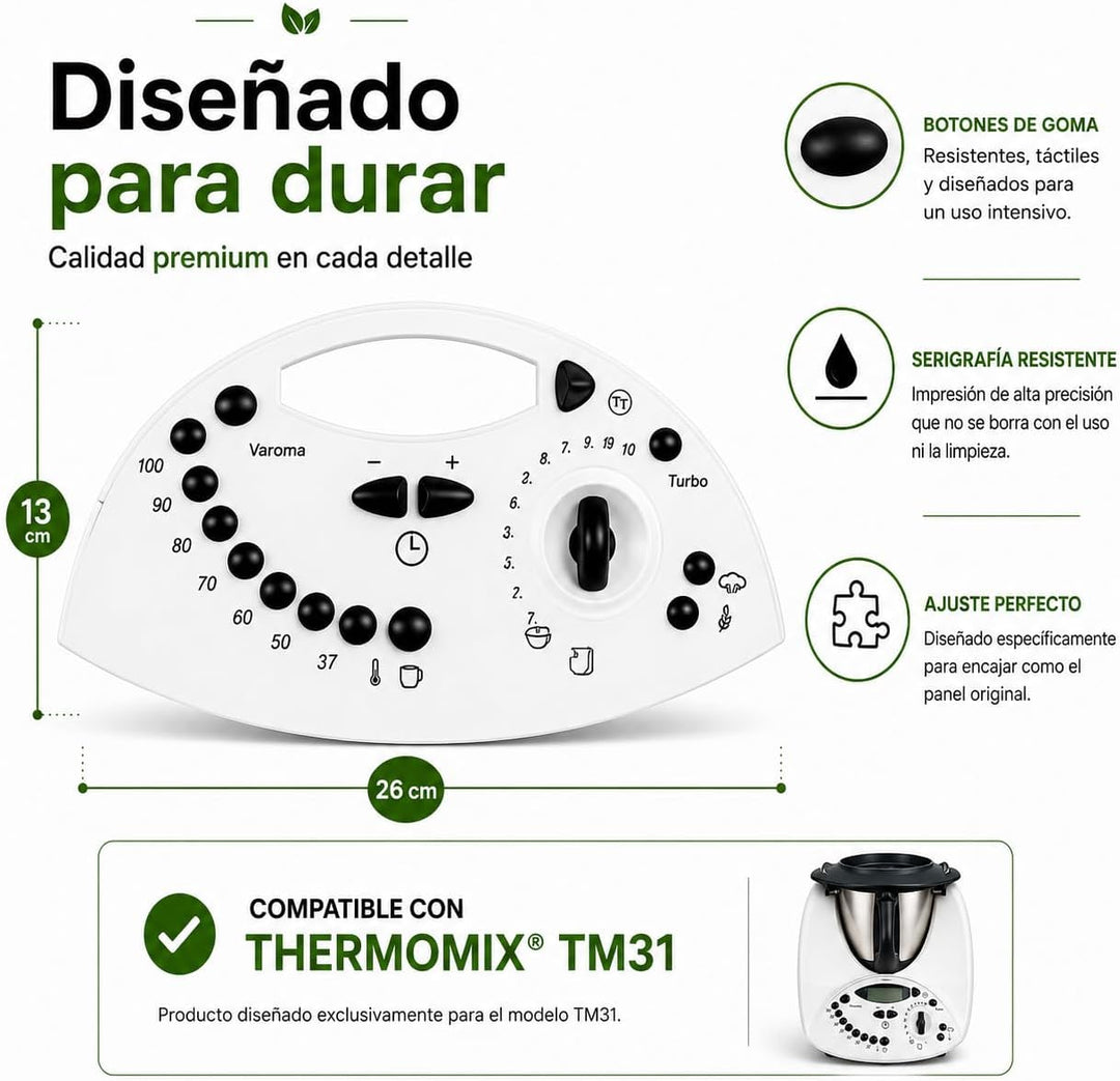 Thermomix TM31 Knopf | Frontpanel komplett mit Membran-Tastatur | Ersatzteile, Zubehör für den Therm