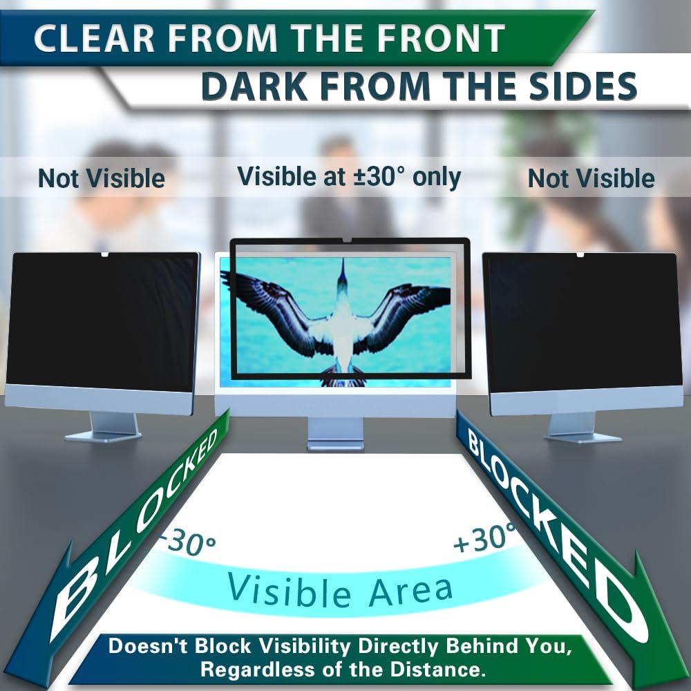 STARY Computer Sichtschutzfilter für iMac 24 Zoll 2021-2024 (M1) - abnehmbar blendfrei, kratzfest, b