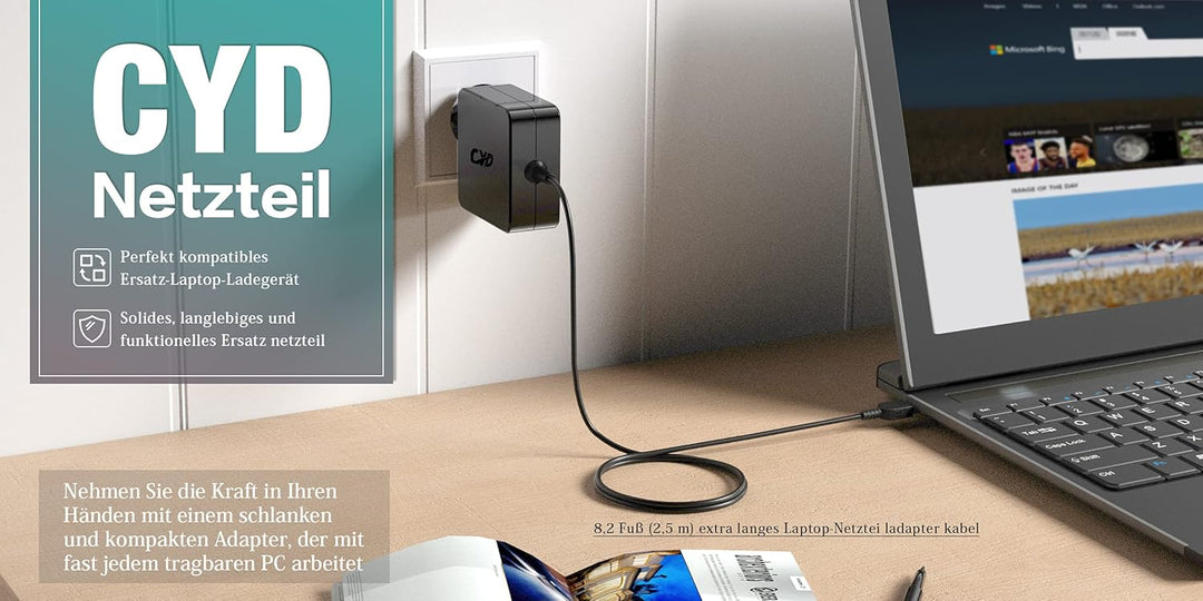 CYD 45W 20V 2.25A Notebook Netzteil-Ladegerät für Lenovo-Ladekabel-Laptop Yoga 20CD00AYUS Yoga 370 t
