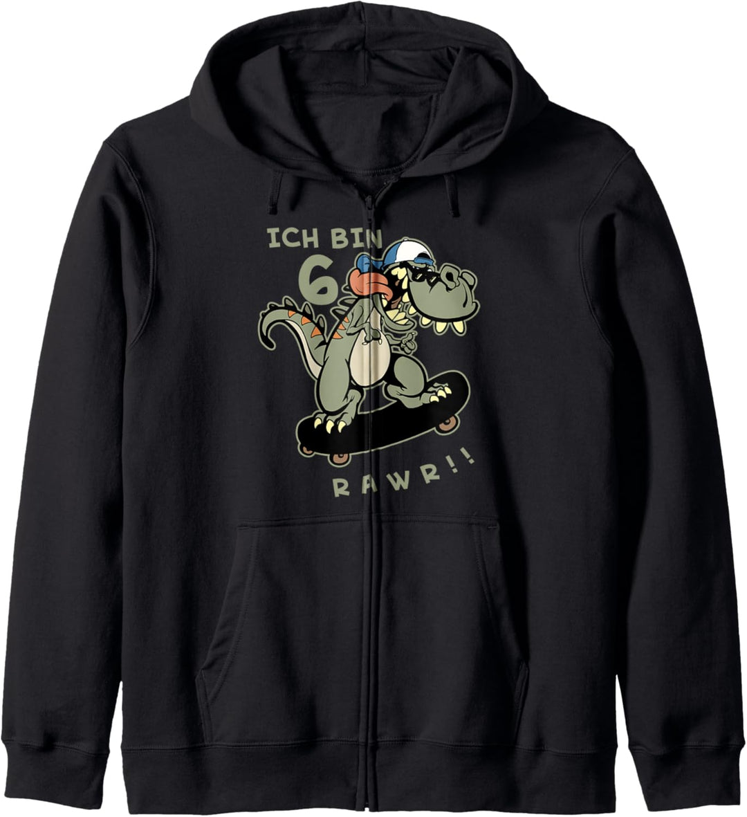 6.Geburtstag Geburtstagskind Dinosaurier Kapuzenjacke