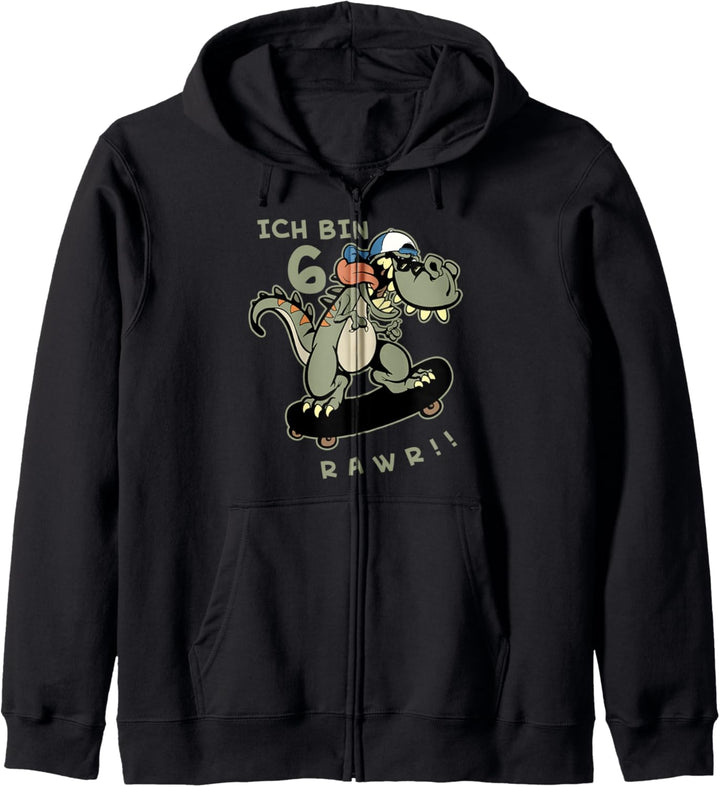 6.Geburtstag Geburtstagskind Dinosaurier Kapuzenjacke