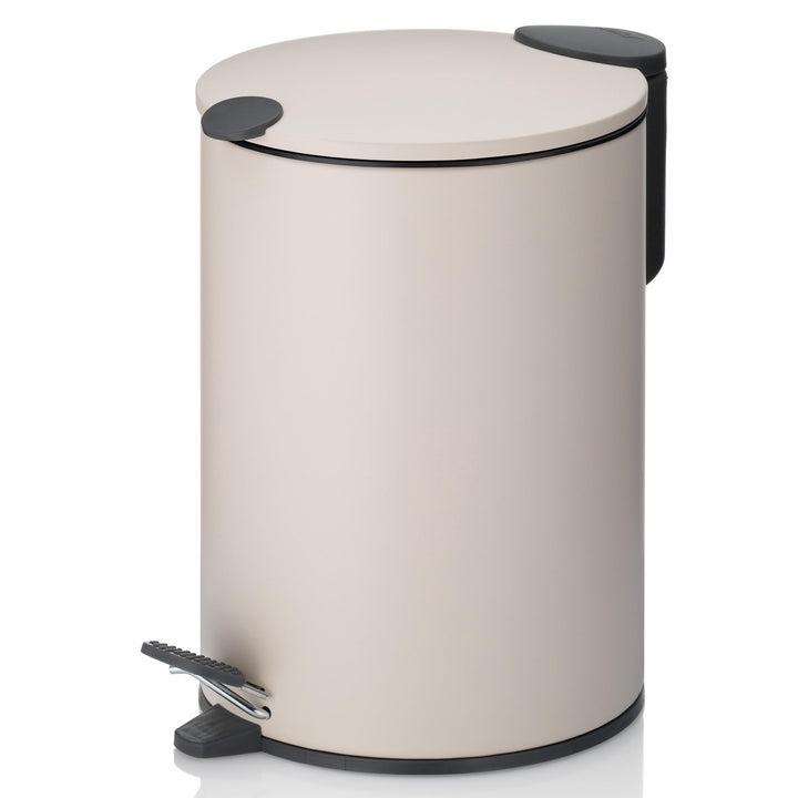 kela Kosmetikeimer Mats, 3 L, Ø 17 cm, Metall, beige, Silent-Close, herausnehmbarer Inneneimer mit T