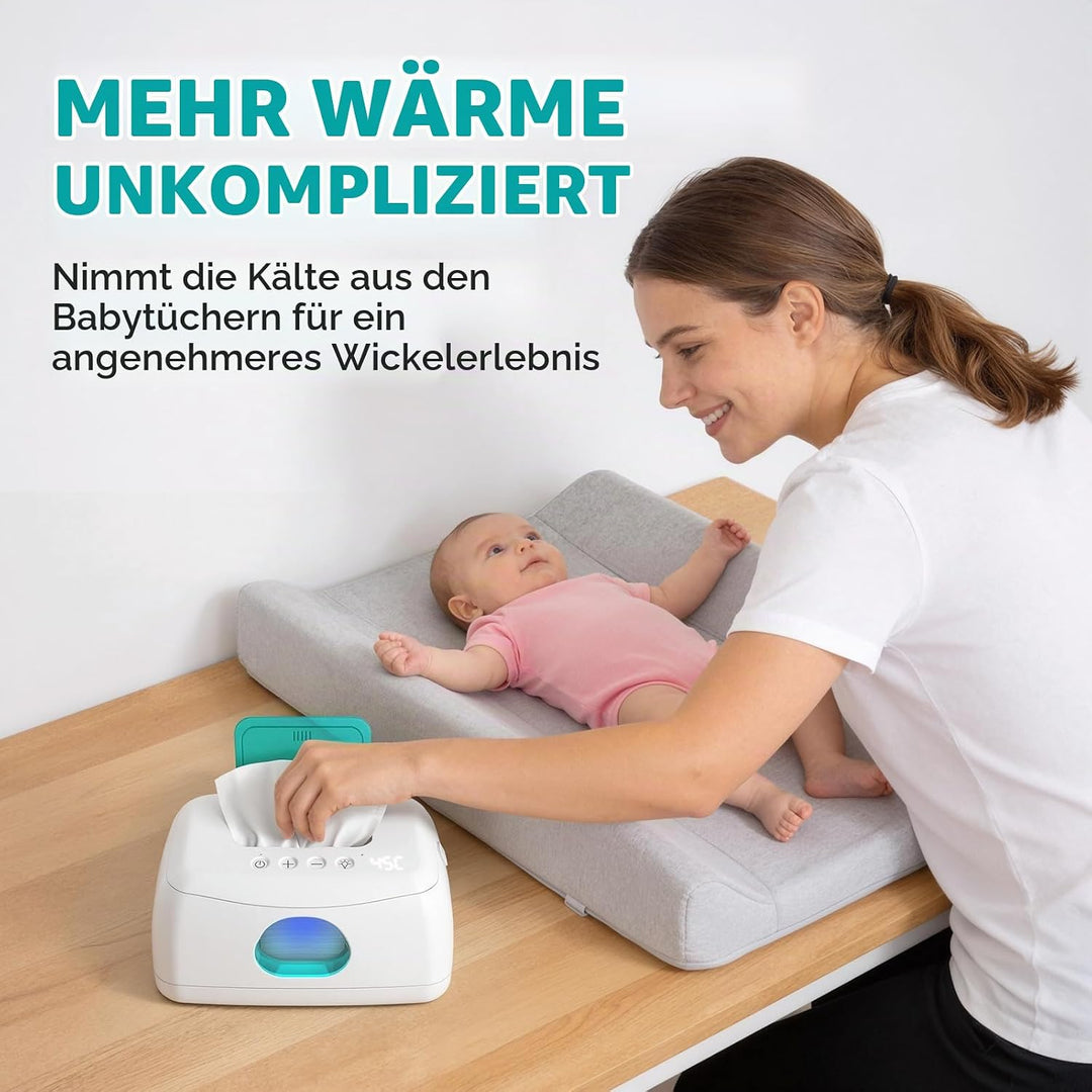 MYPIN Babyfeuchttücher-Wärmer, 24-Stunden-Konstanttemperaturheizung, Fassungsvermögen 120 Stück, mit