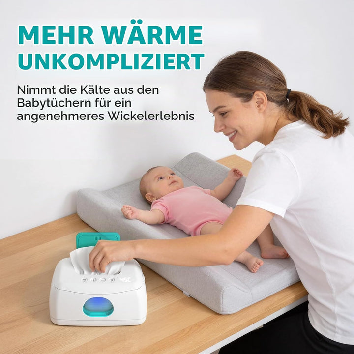 MYPIN Babyfeuchttücher-Wärmer, 24-Stunden-Konstanttemperaturheizung, Fassungsvermögen 120 Stück, mit
