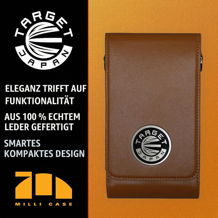 Target Japan Milli Dart Case | Lederhalter für Steel- &amp; Softdarts | Platz für 1 komplett montierten