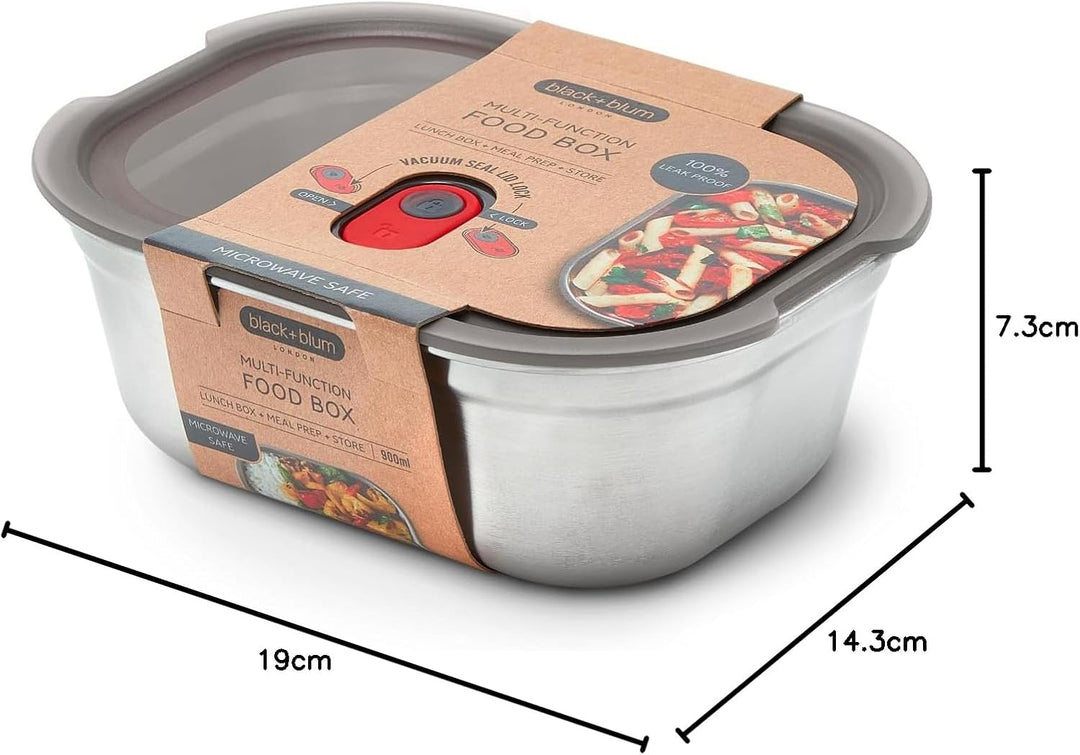 BLACK + BLUM - Lunchbox - Mikrowellengeeignete Edelstahl-Lunchbox ohne Kunststoff mit auslaufsichere