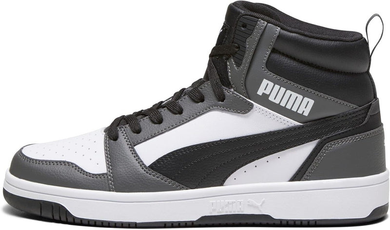 PUMA Unisex Rebound V6 Sneaker 41 EU Puma White Puma Black Shadow Gray, 41 EU Puma White Puma Black