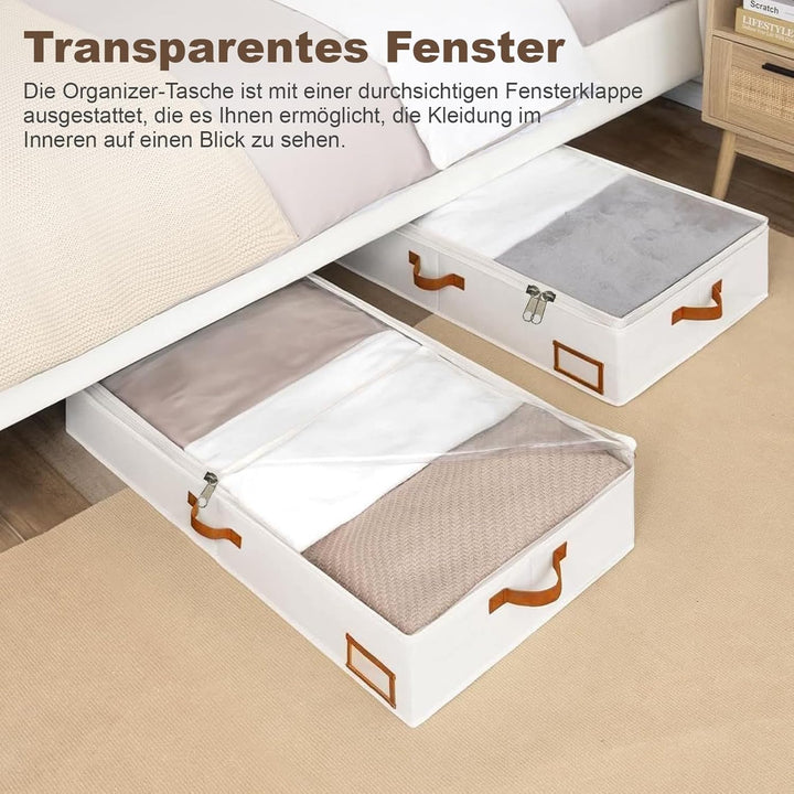 8 Stück Unterbett Aufbewahrungsbox mit Aufbewahrung Deckel, 600D Hartschale Unterbettkommode mit Rei