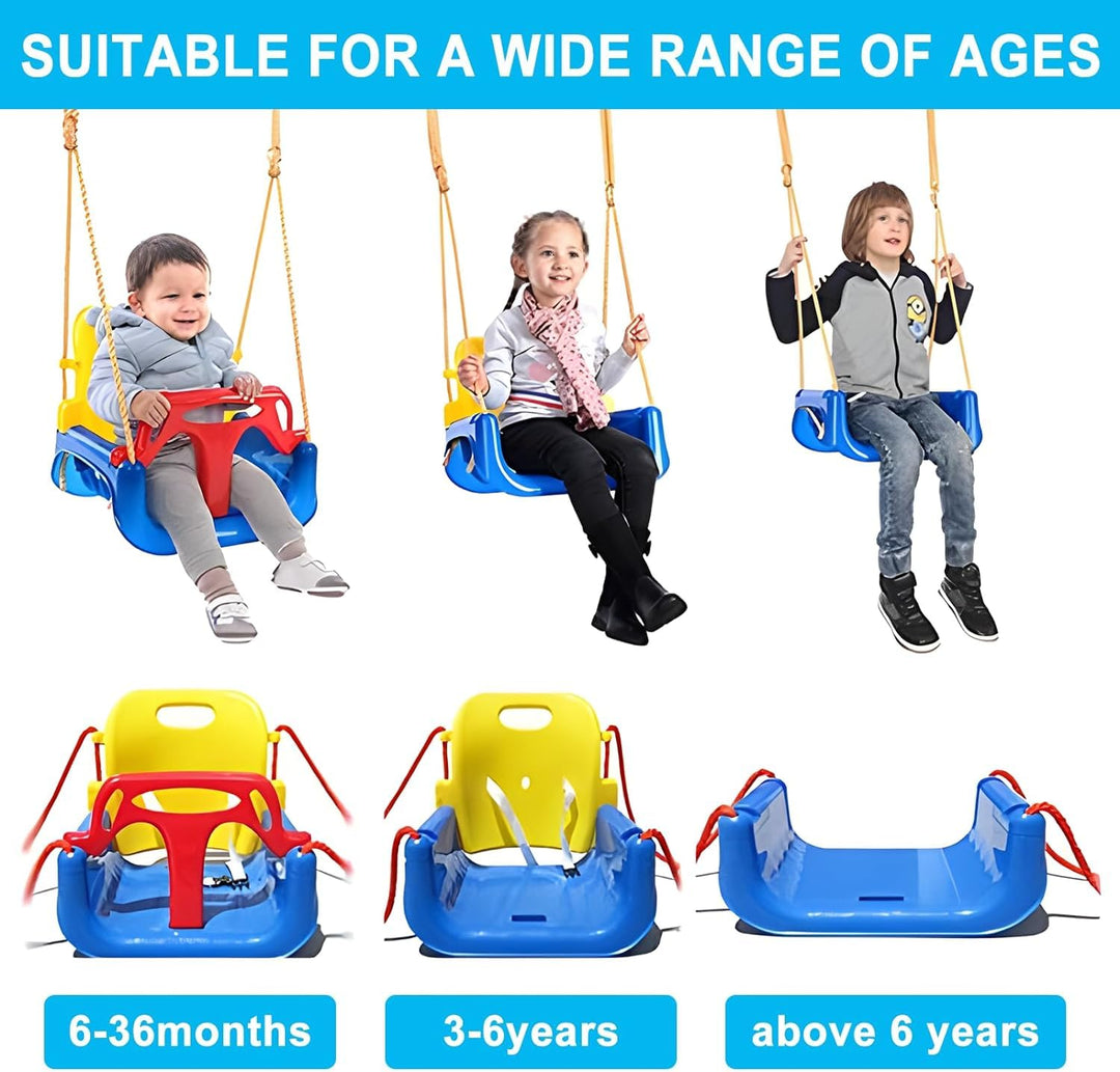 Babyschaukel, 3-in-1-Babyschaukel für drinnen und draussen mit Gestell, Kinderschaukel mit Metallstä