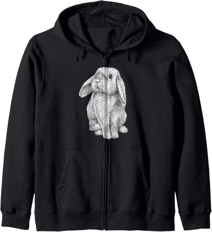 Lop Eared Bunny Rabbit Nette Osterzeichnung Kapuzenjacke