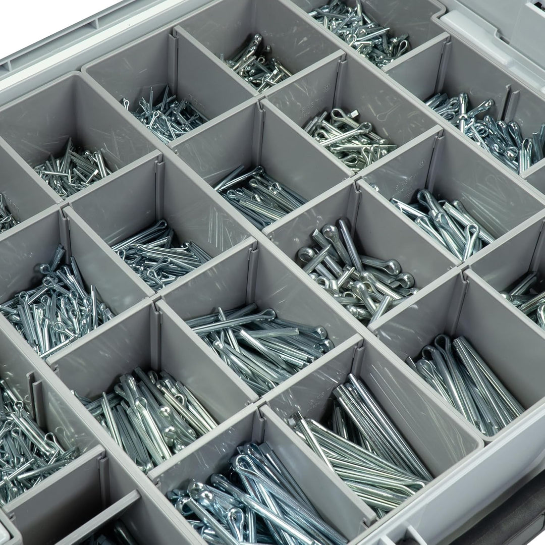 FRANTOS L-BOXX DIN 94 Splinte Sortiment gross, 2800 tlg. in 22 Grössen, Stahl verzinkt - Sicherungss