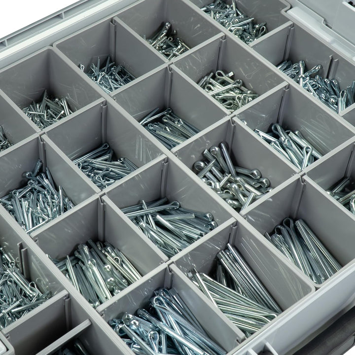 FRANTOS L-BOXX DIN 94 Splinte Sortiment gross, 2800 tlg. in 22 Grössen, Stahl verzinkt - Sicherungss