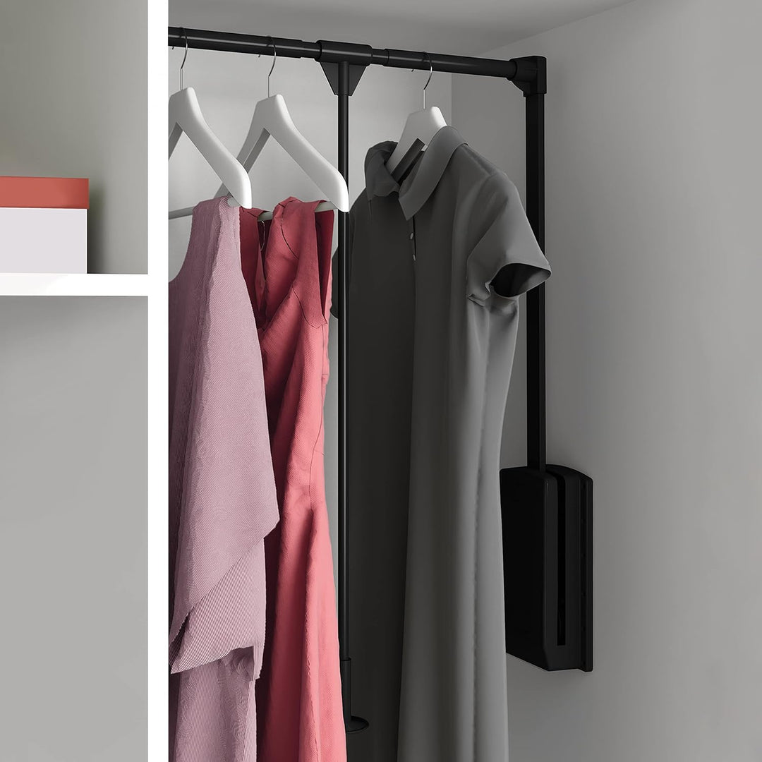 Emuca - Kleiderlift für Schrank, Ausziehbarer Kleiderlift 450-600mm Breite, Schrankinnenseiten Monta