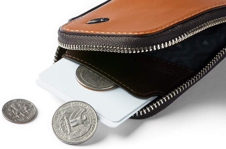 Bellroy Leather Card Pocket Wallet, schlanke Geldbörse mit Reissverschluss (Max. 15 Karten, Fach für