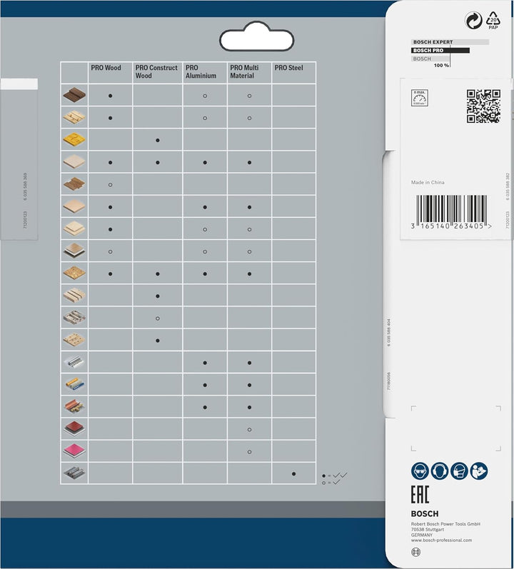 Bosch Professional Zubehör 2608640815 Kreissägeblatt Multi Material 184 x 16 x 2,4 mm, 48, 184 x 16