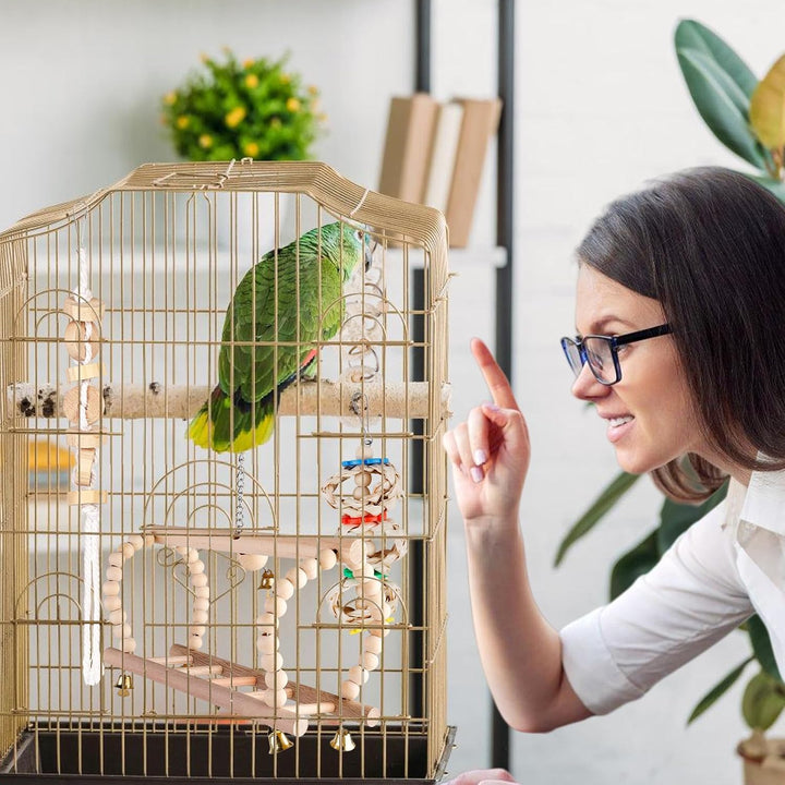 Vogelspielzeug Wellensittich Spielzeug Vogelkäfig Zubehör: 7 Stück Papageienspielzeug Holz, Wellensi