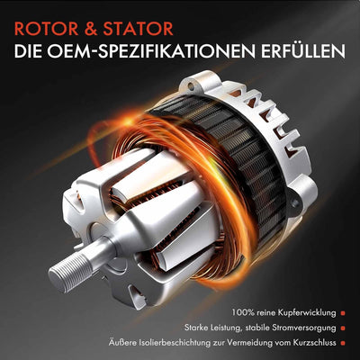 Frankberg Alternator Lichtmaschine Generator Kompatibel mit Ibiza IV 1.2TDi 2010-2012 Fabia II 1.2TD