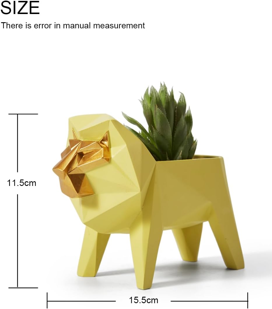 Amoy-Art Blumentopf Pflanzen Löwe Arts Skulptur Modern Dekor Statue Wohnzimmer Kunst Figuren Polyres
