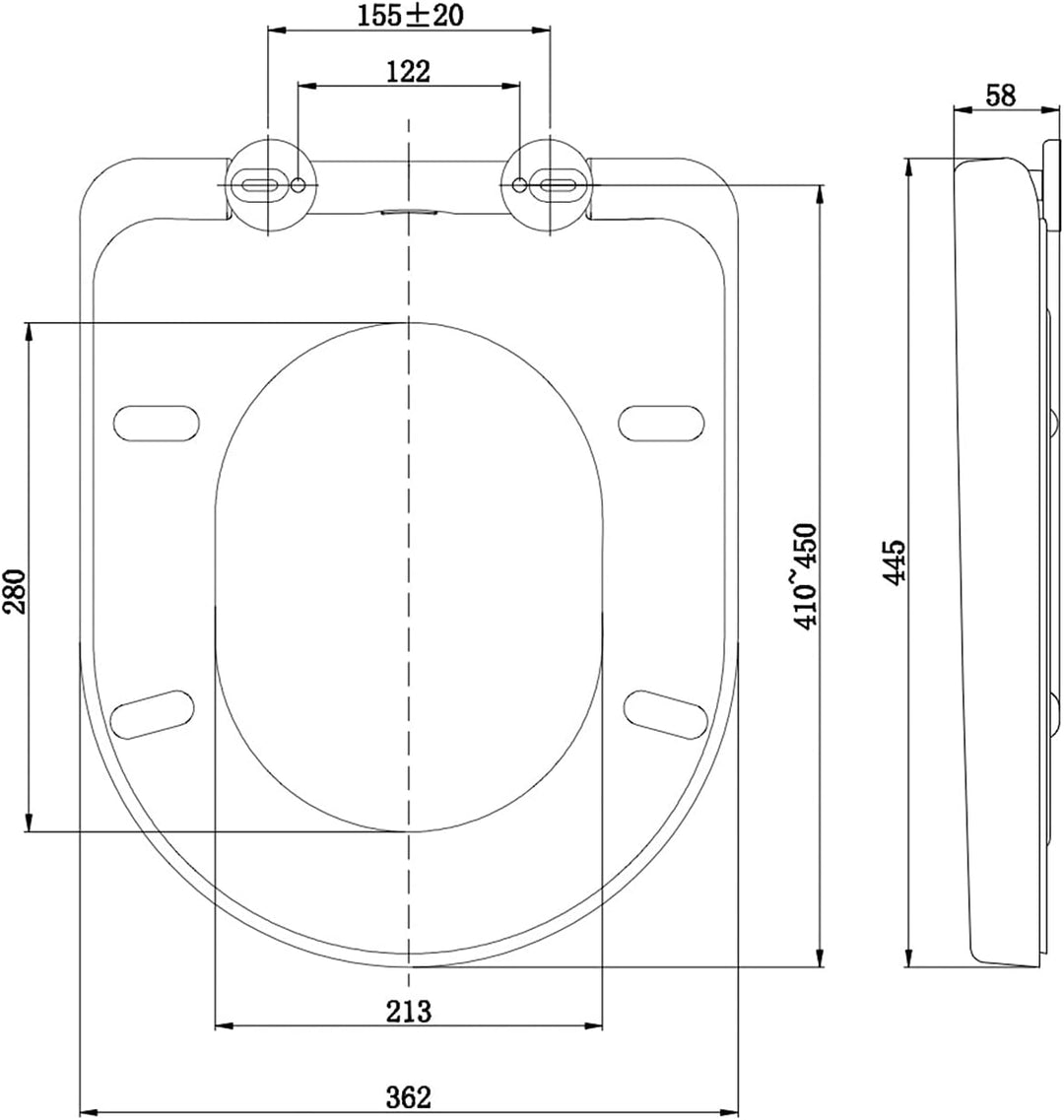 Premium Toilettendeckel mit Absenkautomatik Abnehmbar (Weiss) WC Sitz mit Absenkautomatik, Klodeckel