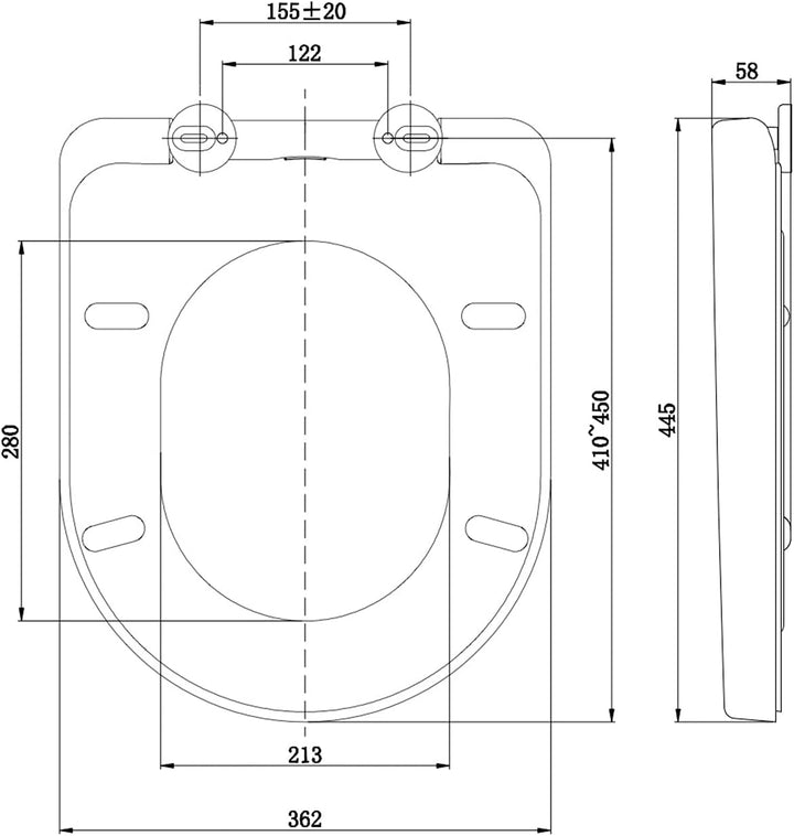 Premium Toilettendeckel mit Absenkautomatik Abnehmbar (Weiss) WC Sitz mit Absenkautomatik, Klodeckel