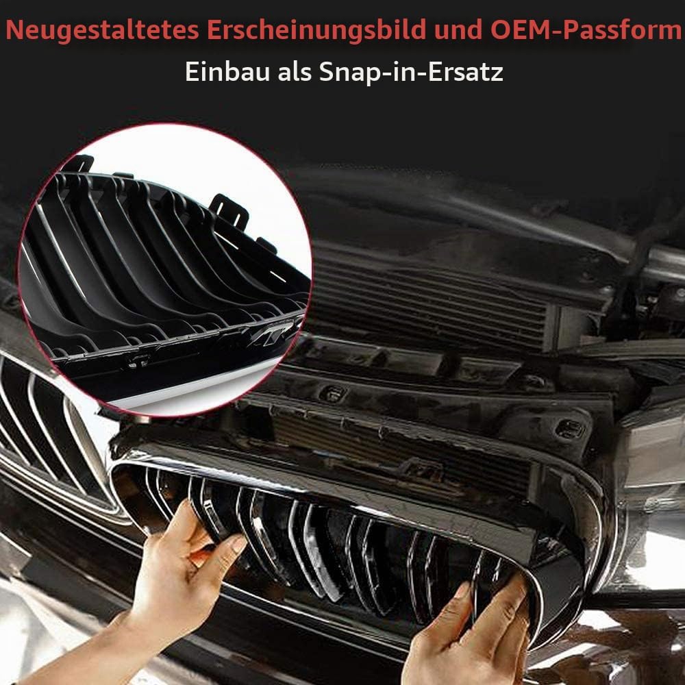 Gangying E60 Nieren Schwarz Kühlergrill Streifen passend für BMW 5er E60 E61 M5 2003–2009 E60 E61 Gr