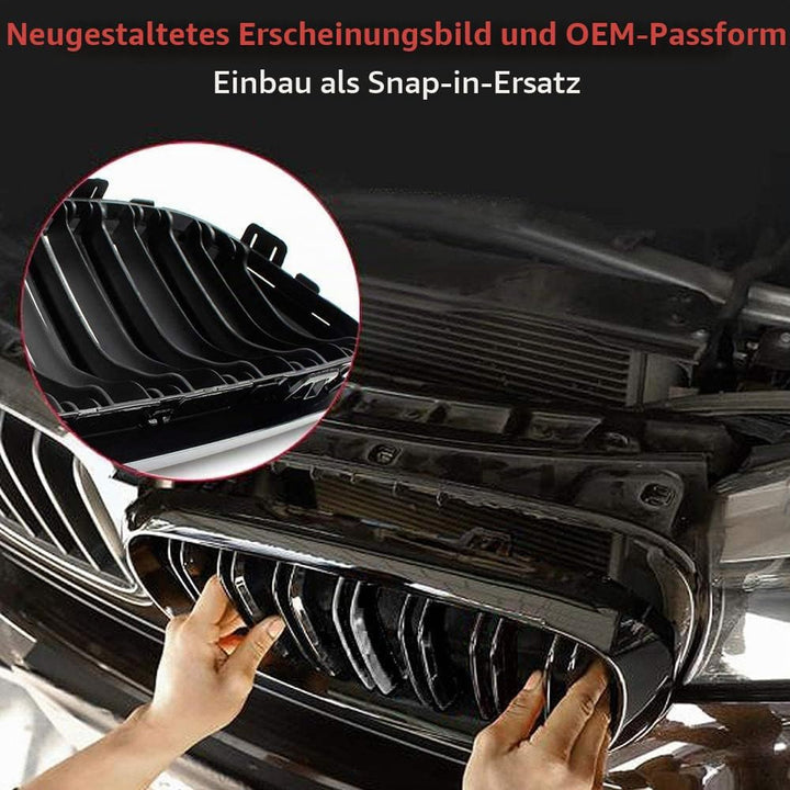 Gangying E60 Nieren Schwarz Kühlergrill Streifen passend für BMW 5er E60 E61 M5 2003–2009 E60 E61 Gr