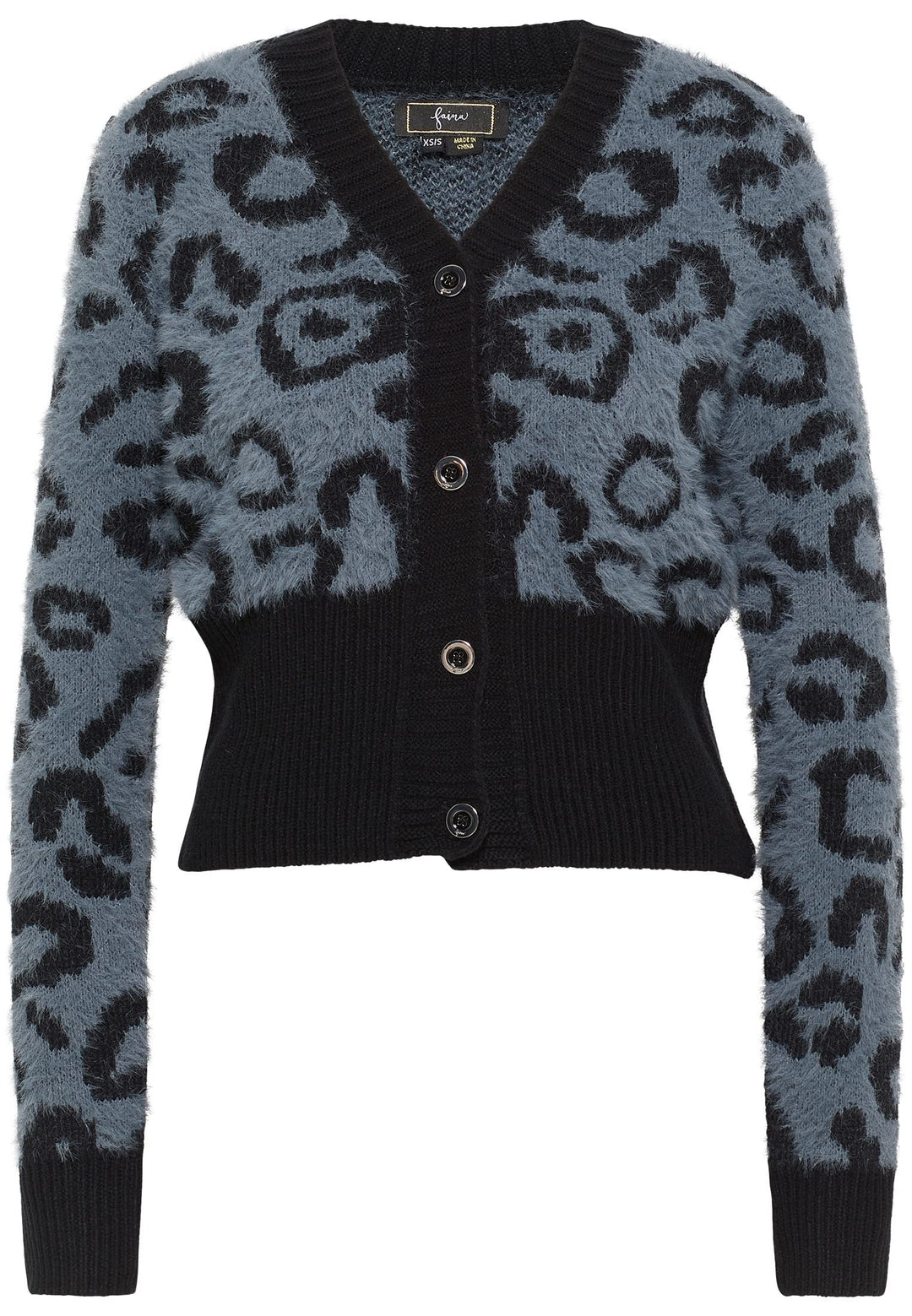 faina Damen Sweater XL-XXL Grau Schwarz, XL-XXL Grau Schwarz
