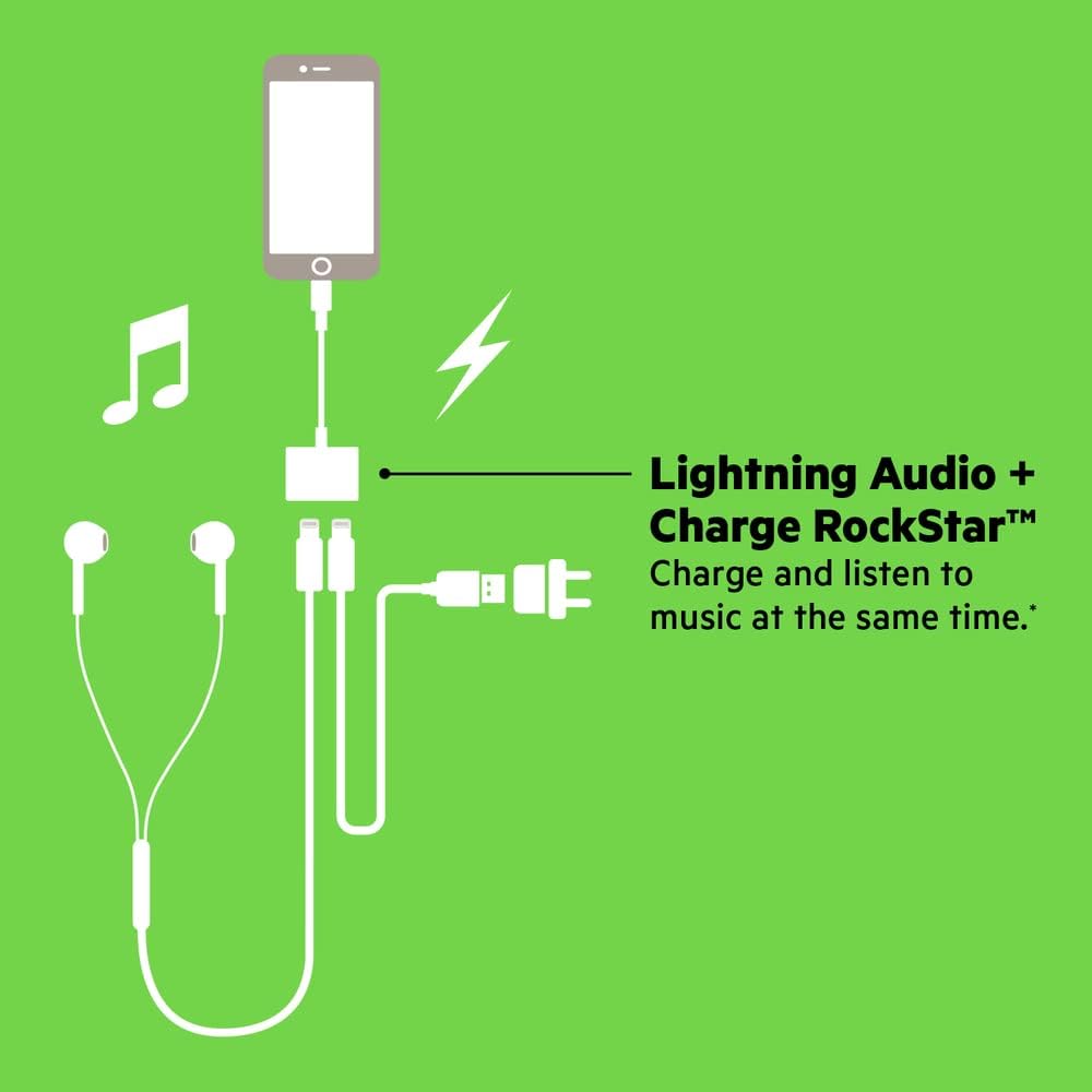 Belkin Rockstar Lightning-Audio- und Ladeadapter & Audiokabel mit Lightning Connector, 0,9 m/3,5 mm