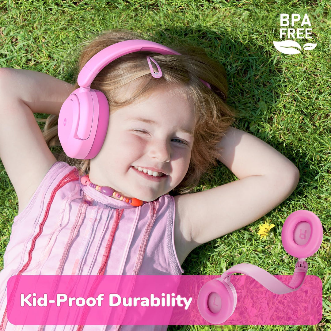iClever Noise Cancelling Kopfhörer Kinder Bluetooth, 60H Spielzeit, 80dBA Sichere Lautstärke, Bequem