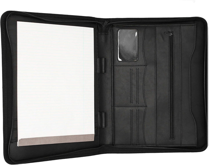 Dermata Schreibmappe A4 aus Rindleder 36,5 cm schwarz