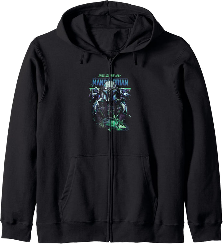 Star Wars: The Mandalorian Group Shot Green & Blue Triangle Kapuzenjacke